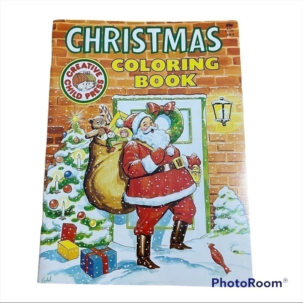 Vintage Christmas Coloring Book Kids Santa NEW Unused